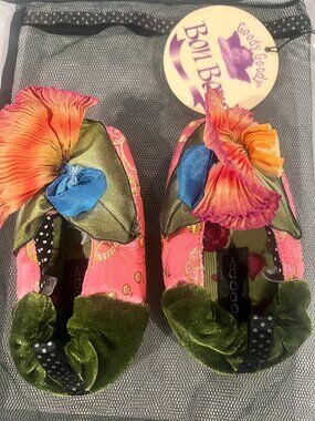 NWT Goody Goody Bon Bon Silk Slippers Child XS 12-24M Shoe Size 4